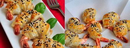 мини-круассаны с креветками и прошутто. Шаг 8