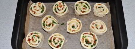 закусочные булочки с беконом и сыром. Шаг 6