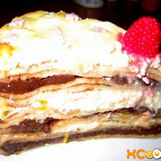 Рецепт домашнего чизкейка с блинами и творогом