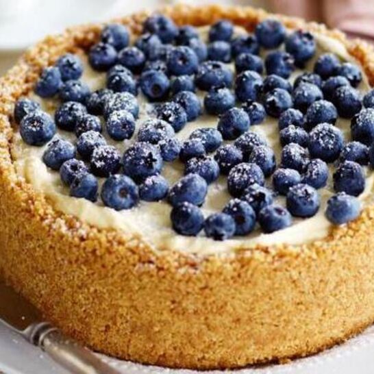 Рецепт творожного чизкейка с черникой на печенье