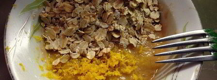 бананово-овсяные кексы с яблочными розами. Шаг 4