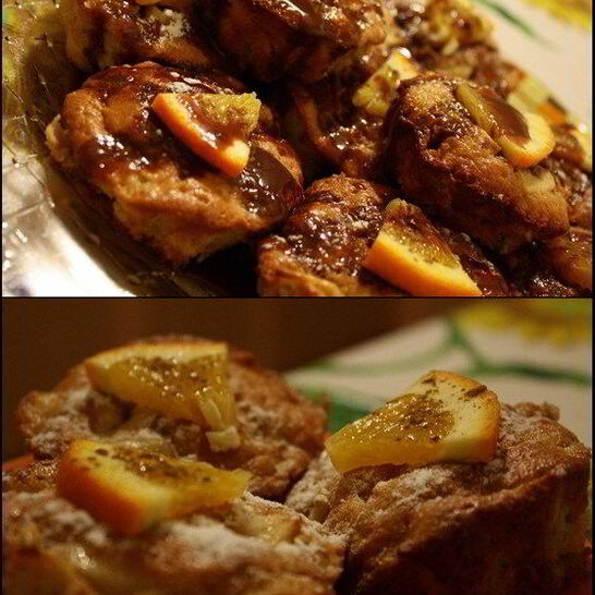 Рецепт бисквитных кексов с яблоками и шоколадным кремом