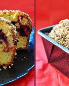 Кекс творожный со штрейзелем и брусникой