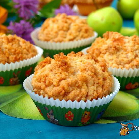 Рецепт яблочных кексов со штрейзелем