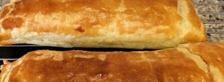 слоеный хачапури с ветчиной. Шаг 6