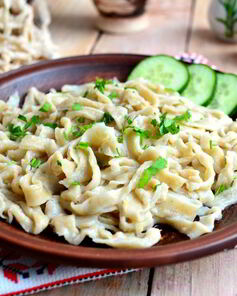 Домашняя лапша из теста с ячменными отрубями в хлебопечке