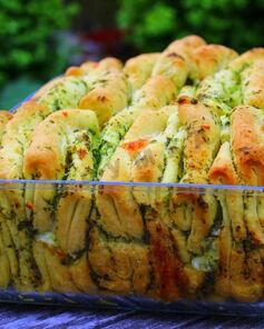 Хлеб Гармошка с моцареллой и зеленью