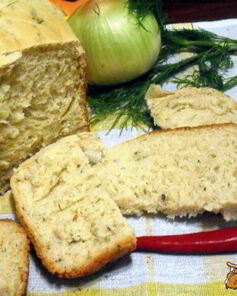 Хлеб с укропом, луком, чесноком и чили
