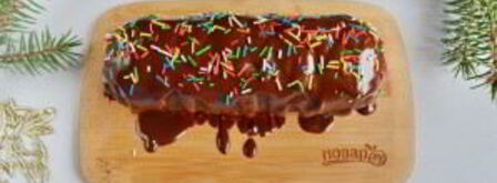 кокосово-шоколадный рулет. Шаг 11