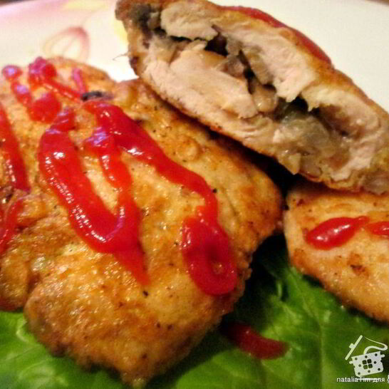 Рецепт конвертиков с грибами и сыром