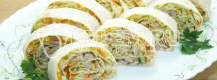 быстрая закуска из лаваша. Шаг 8