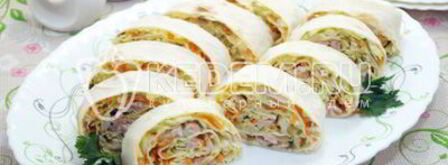 быстрая закуска из лаваша. Шаг 9