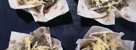 греча с печенью в корзинке из лаваша. Шаг 11