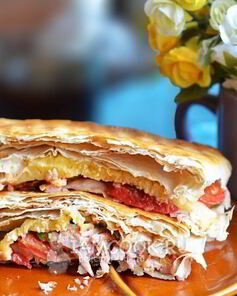 Копченые куриные окорочка в лаваше