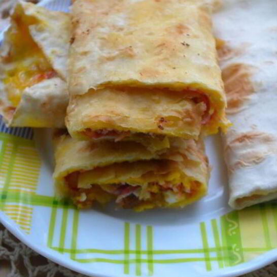 Рецепт лаваша с яйцом и сыром