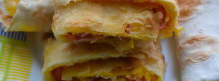 лаваш с яйцом и сыром. Шаг 8