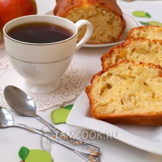 Рецепт манника с яблоками на кефире