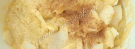 манник с яблоками на кефире. Шаг 9