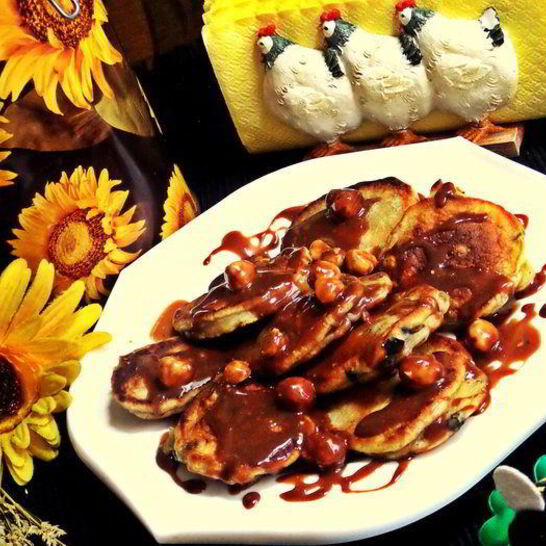 Рецепт оладий с черникой и шоколадом