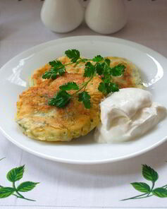 Оладьи с сыром и зеленью