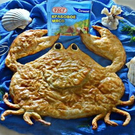 Рецепт пирога из крабового мяса веселый крабик