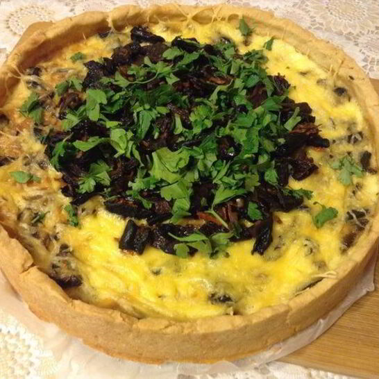 Рецепт пирога с грибами и вялеными помидорами