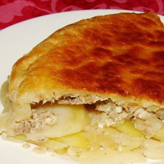 Рецепт пирога с сайрой из слоеного теста