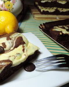 Шоколадный пирог с творогом Мраморный