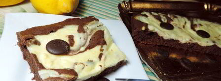 шоколадный пирог с творогом мраморный. Шаг 10