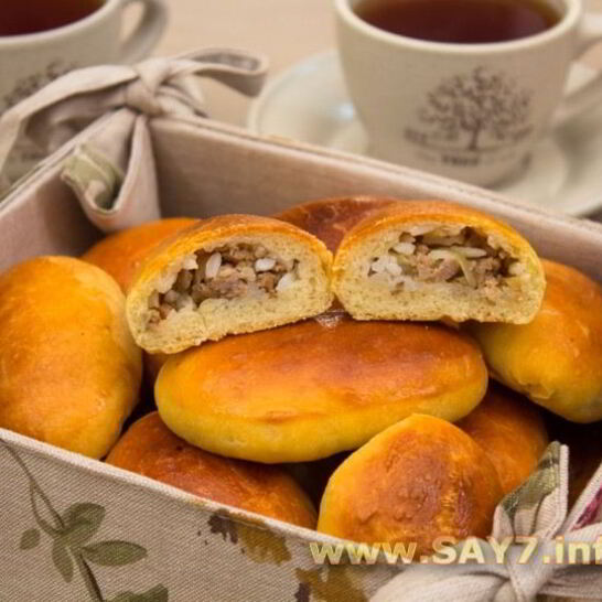 Рецепт пирожков с фаршем и рисом