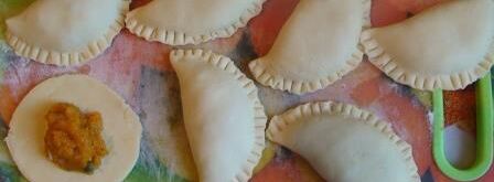 постные жареные пирожки с тыквой и каперсами. Шаг 8