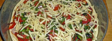 пицца на жидком тесте со свининой, помидорами и перцем. Шаг 18