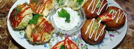 картофельные пончики с куриными кексами. Шаг 6