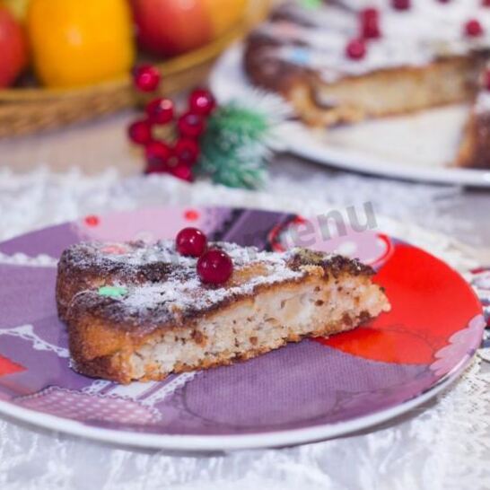 Рецепт диетической шарлотки из геркулеса с яблоками