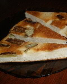 Шарлотка с яблоками и ревенем