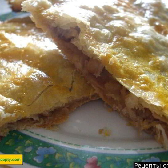 Рецепт штруделя яблочного из слоеного теста