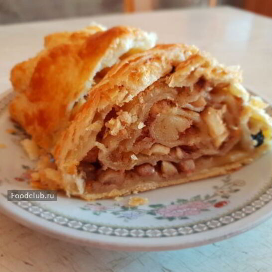 Рецепт яблочного штруделя из готового теста