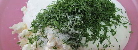 воздушные сырники с укропом в духовке. Шаг 7