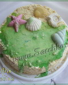 Бисквитный торт со сгущенкой и какао