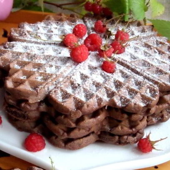 Рецепт шоколадных вафель с кокосом