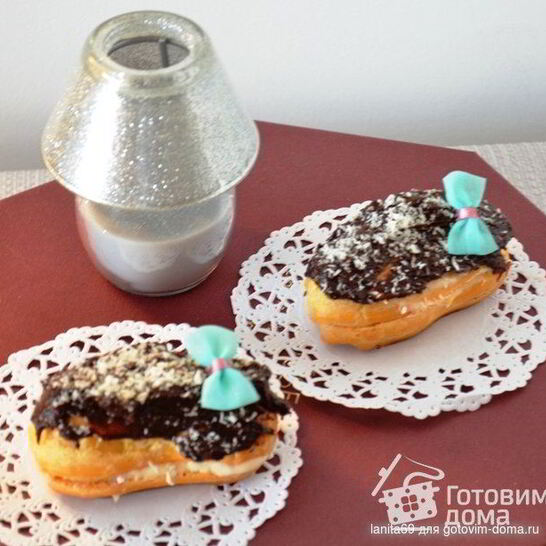 Рецепт эклеров с кокосовым кремом
