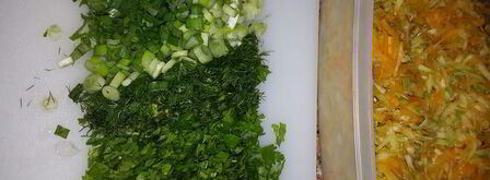 кабачково-тыквенная запеканка с зеленью и овсяными хлопьями. Шаг 4