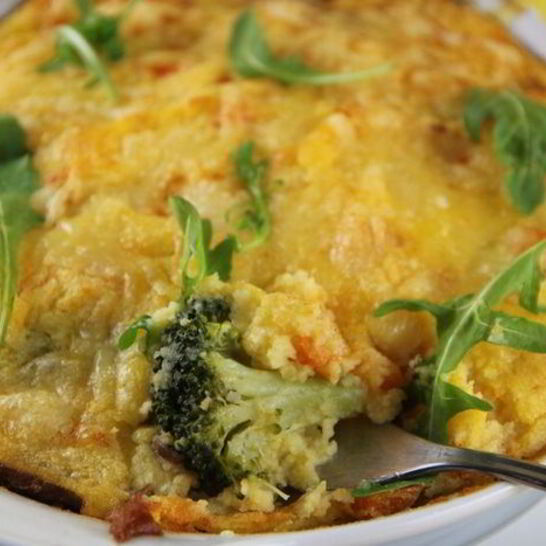 Рецепт картофельной запеканки с брокколи и грибами