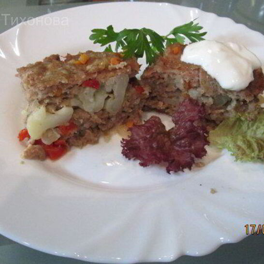 Рецепт мясной запеканки с цветной капустой