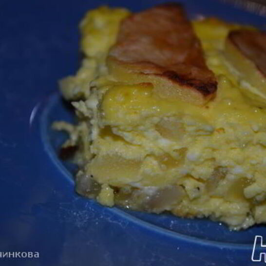 Рецепт творожной запеканки с яблоком и бананом