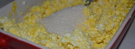 творожная запеканка с яблоком и бананом. Шаг 4