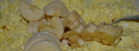 творожная запеканка с яблоком и бананом. Шаг 6