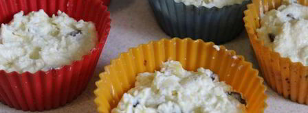 творожные мини-запеканки с бананом и изюмом. Шаг 7