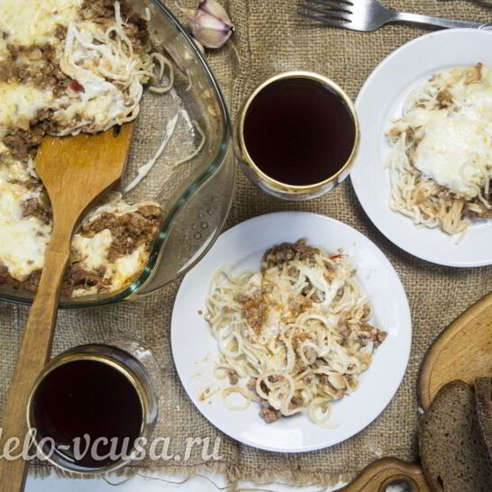 Рецепт запеканки из макарон с фаршем
