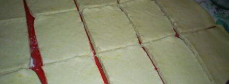 слоистые лимонные рулетики с джемом и орехами. Шаг 7